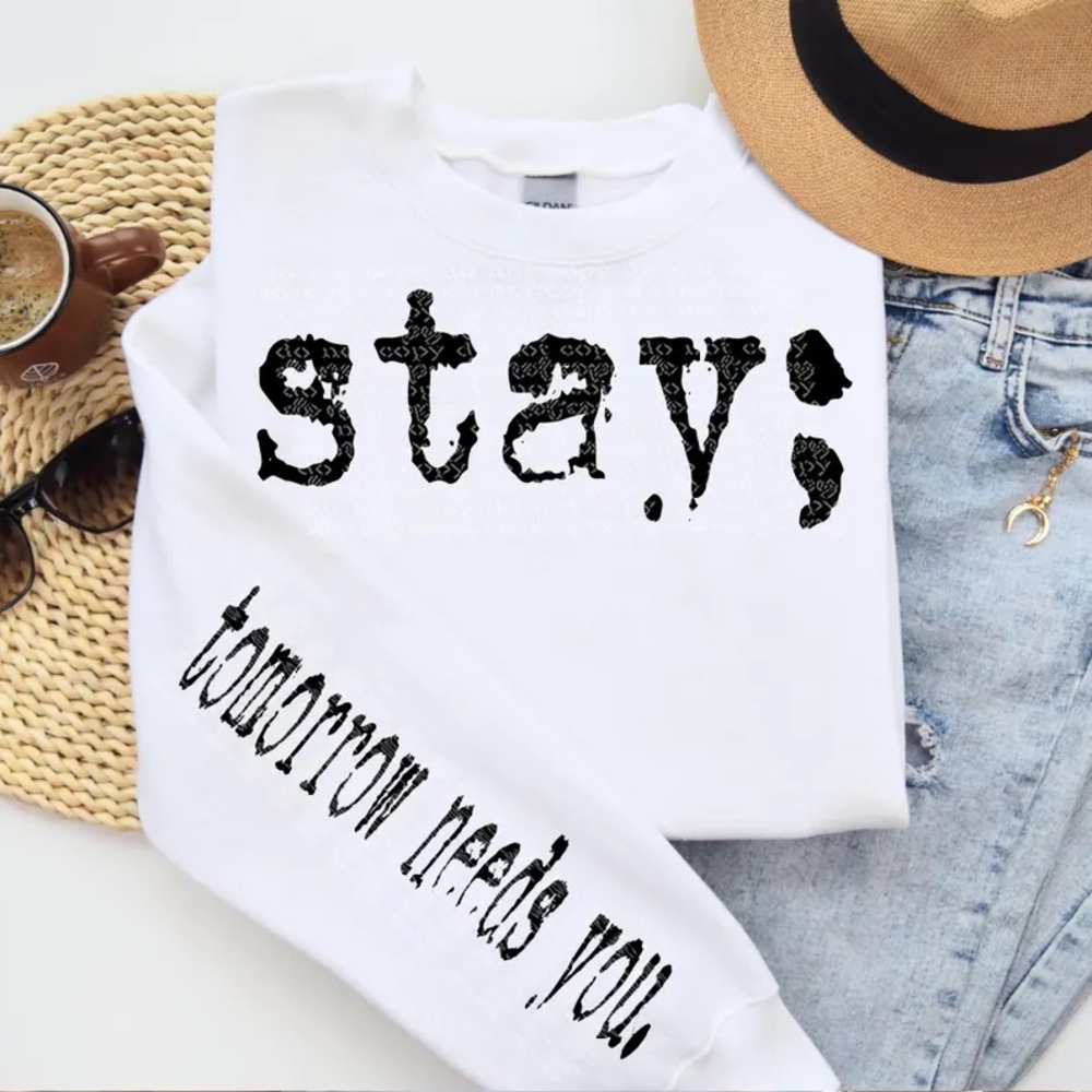 Stay Graphic White Sweatshirt